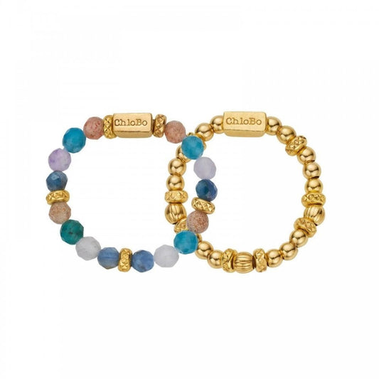 Chlobo Gold Beautiful Energy Set of 2 Rings Medium