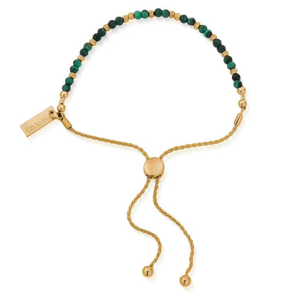 Chlobo Gold Dainty Sparkle Malachite Bracelet