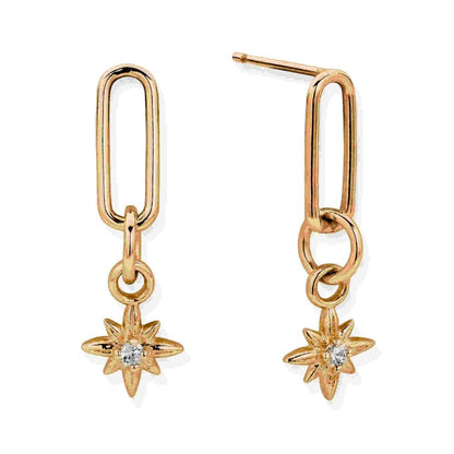 Chlobo Gold Divine Journey Link Drop Earrings