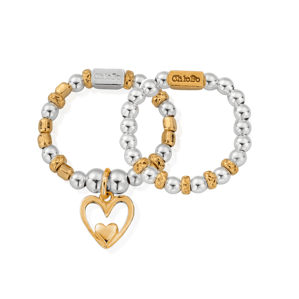Chlobo Gold Inner Love Set of 2 Rings Size 2