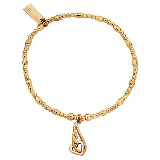 Chlobo Gold Interlocking Heart Angel Wing Bracelet