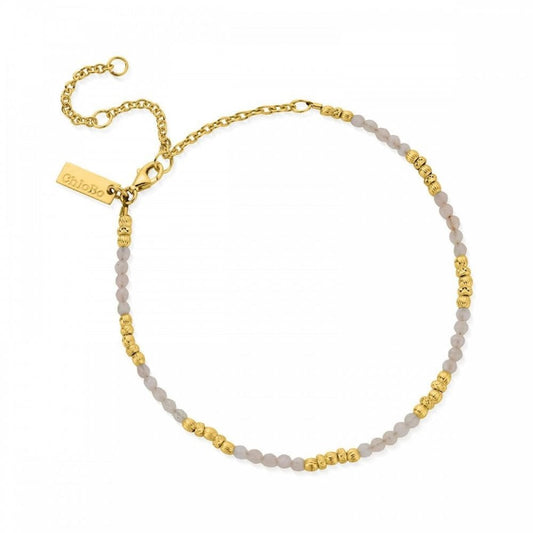 ChloBo Gold Passionate Sun Rose Quartz Anklet