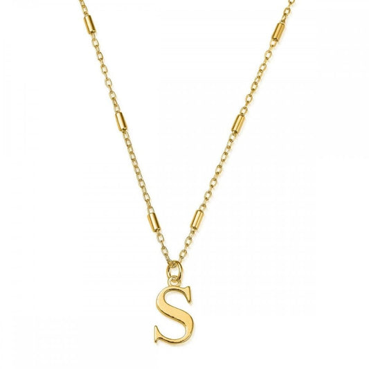 Chlobo Gold Plated Iconic Initial 'S' Pendant