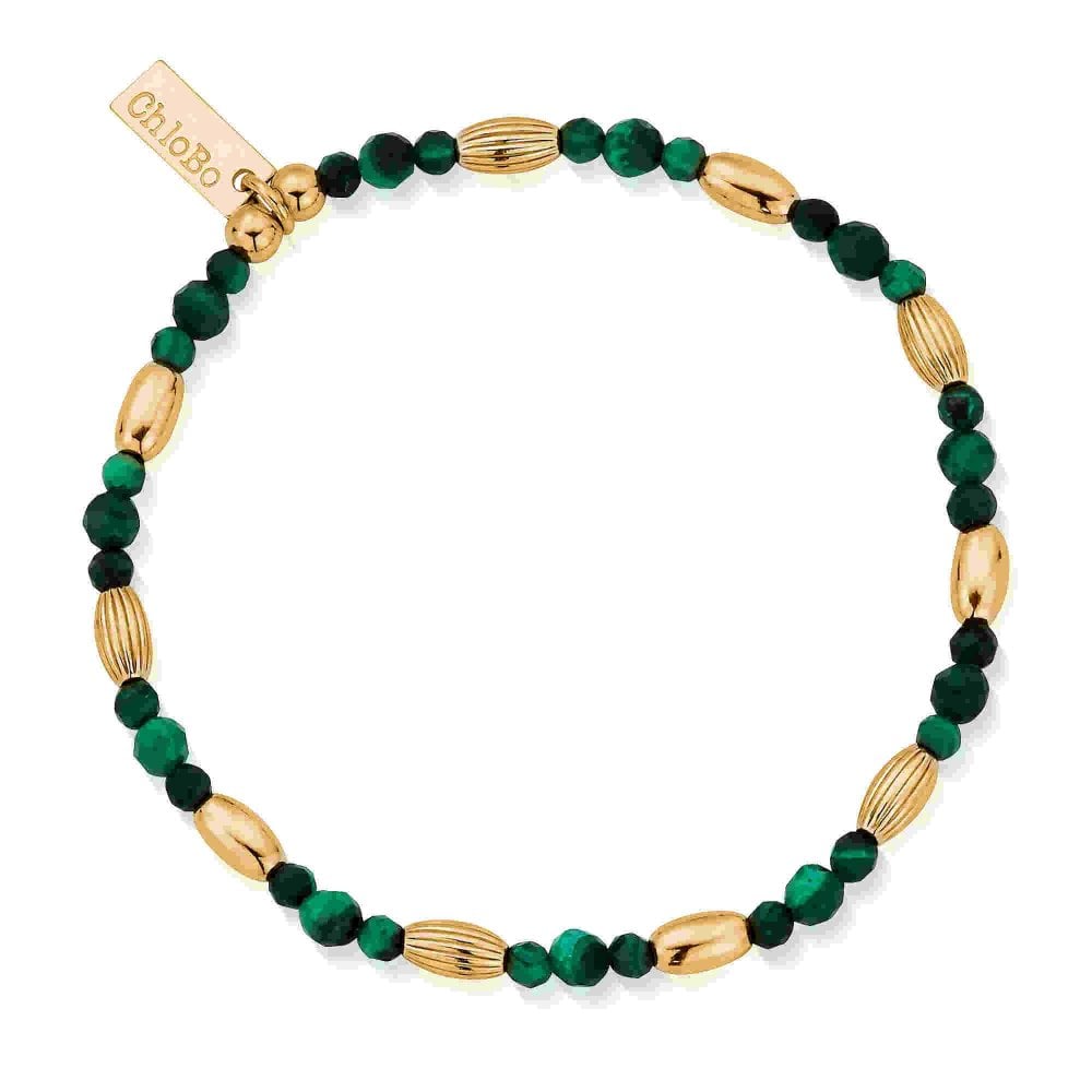 Chlobo Gold Rice Malachite Bracelet