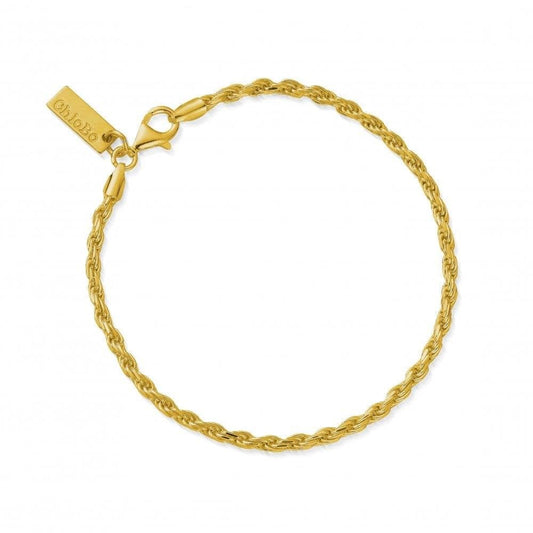 ChloBo Gold Sparkle Rope Chain Bracelet