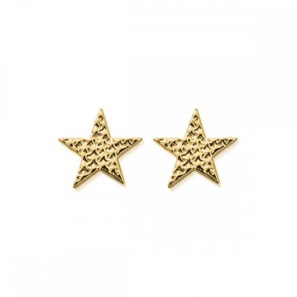 ChloBo gold Sparkle Star Stud Earrings