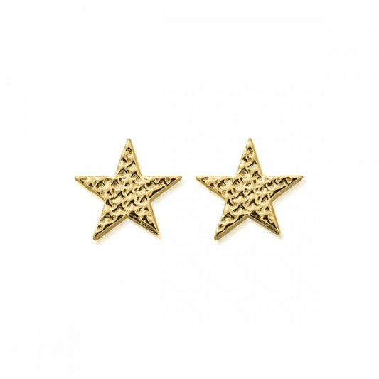 ChloBo gold Sparkle Star Stud Earrings