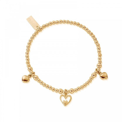 ChloBo Gold Triple Heart Bracelet
