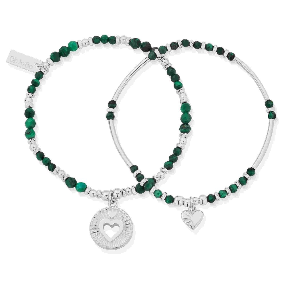Chlobo Guiding Love Malachite 2 Bracelet Set