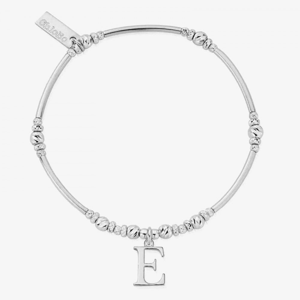 Chlobo Iconic Silver Initial Bracelet Letter E