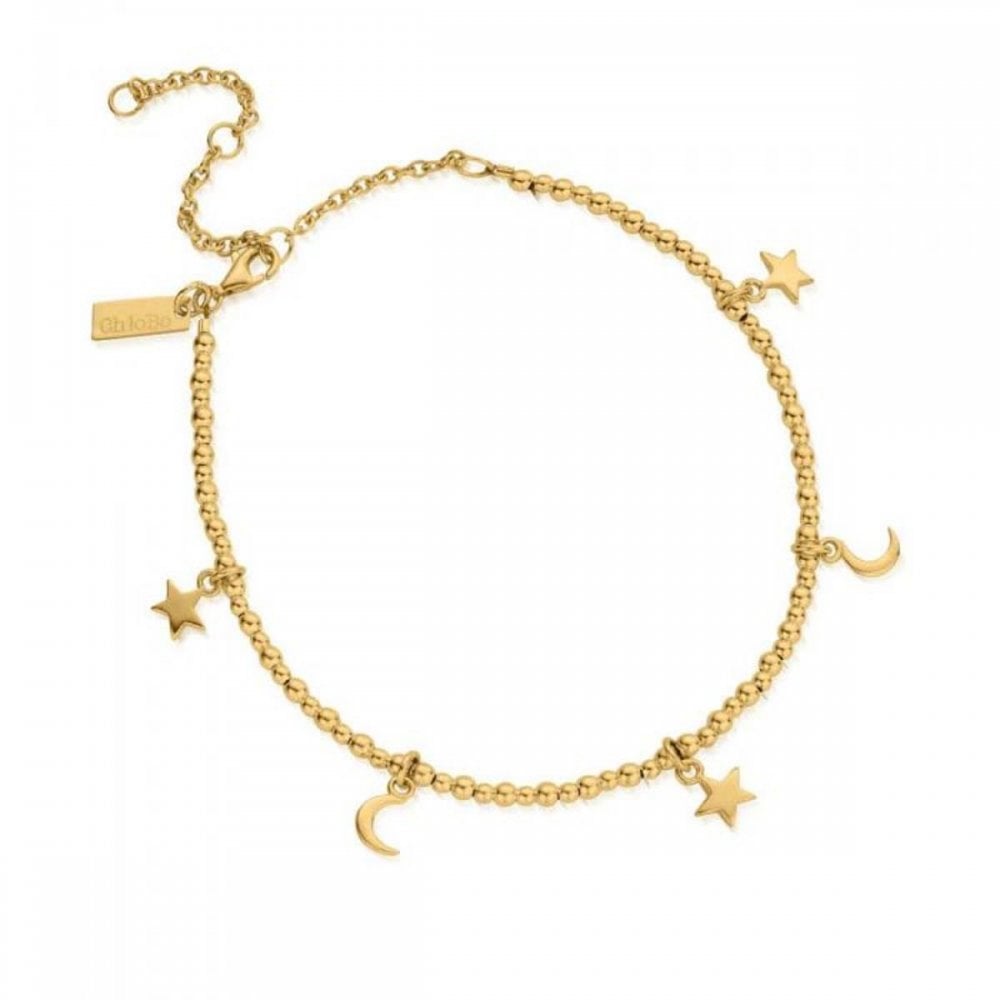 Chlobo Mini Cute Moon and Stars Anklet