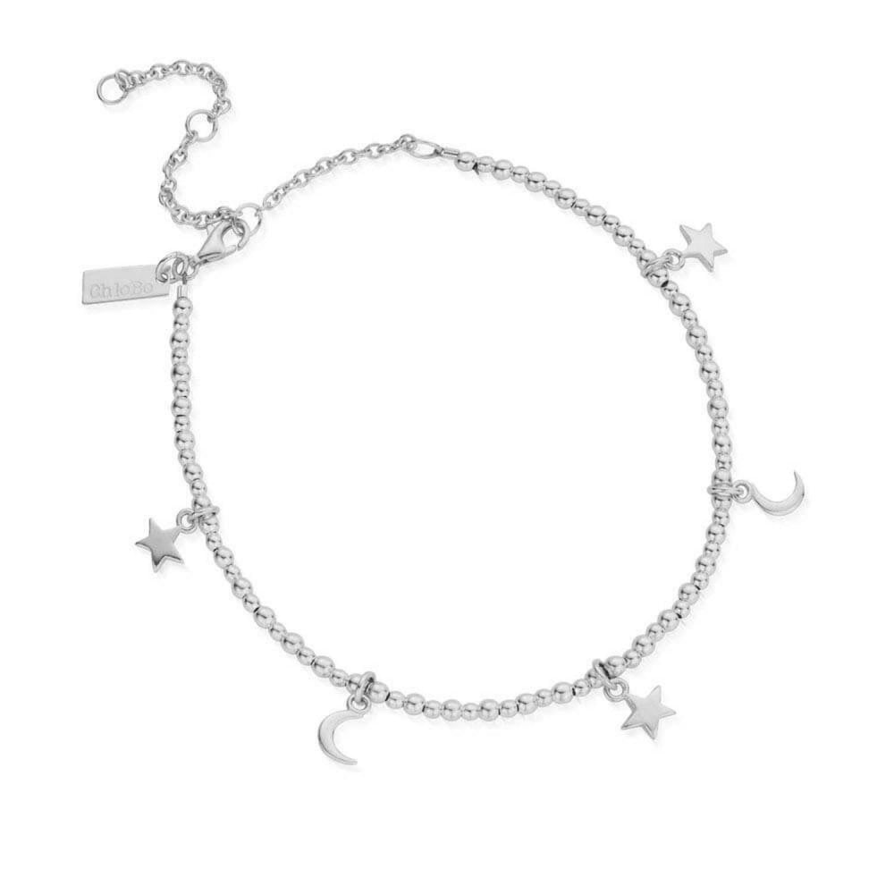 ChloBo Mini Cute Moon and Stars Anklet