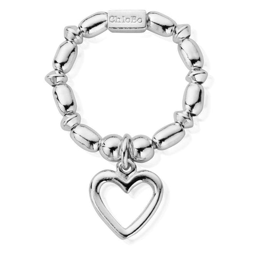 Chlobo Mini Rice Open Heart Ring