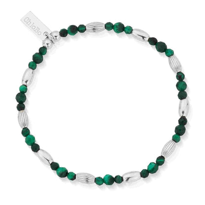Chlobo Silver Alternative Rice Malachite Bracelet