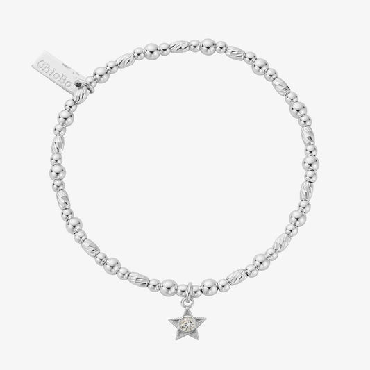 Chlobo Silver April Birthstone Star Bracelet