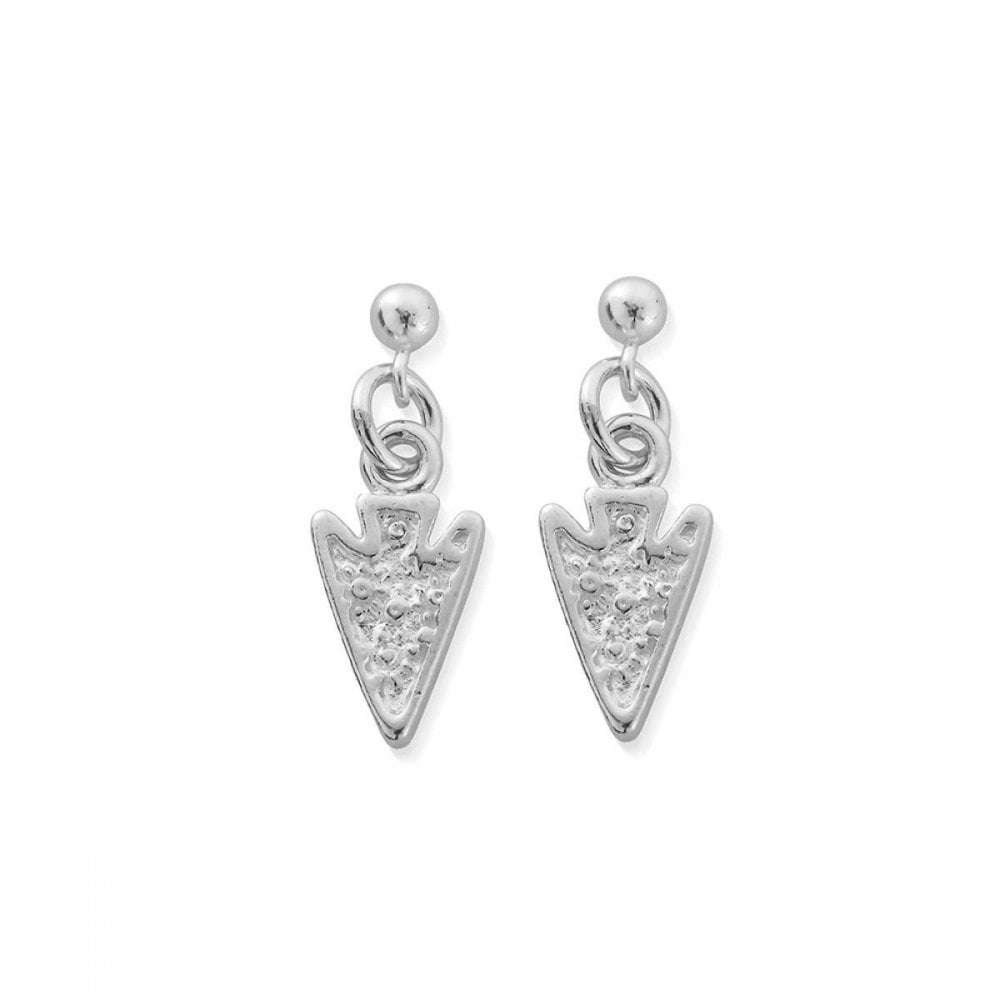 ChloBo Silver Arrow Head Drop Earrings