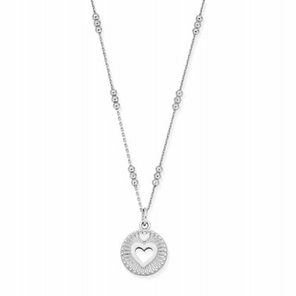 Chlobo Silver Bobble Chain Guiding Heart Necklace