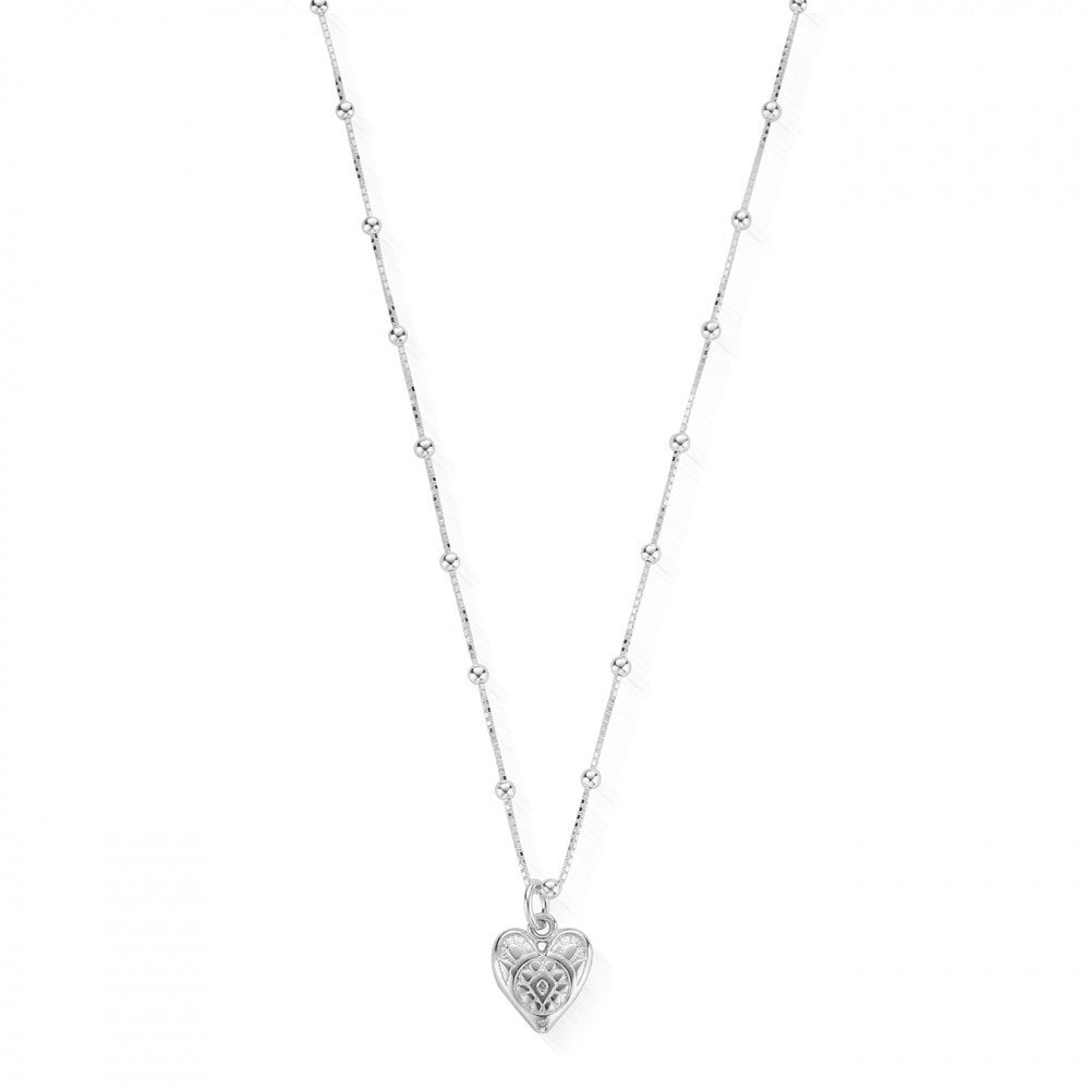 ChloBo Silver Bobble Chain Heart Necklace