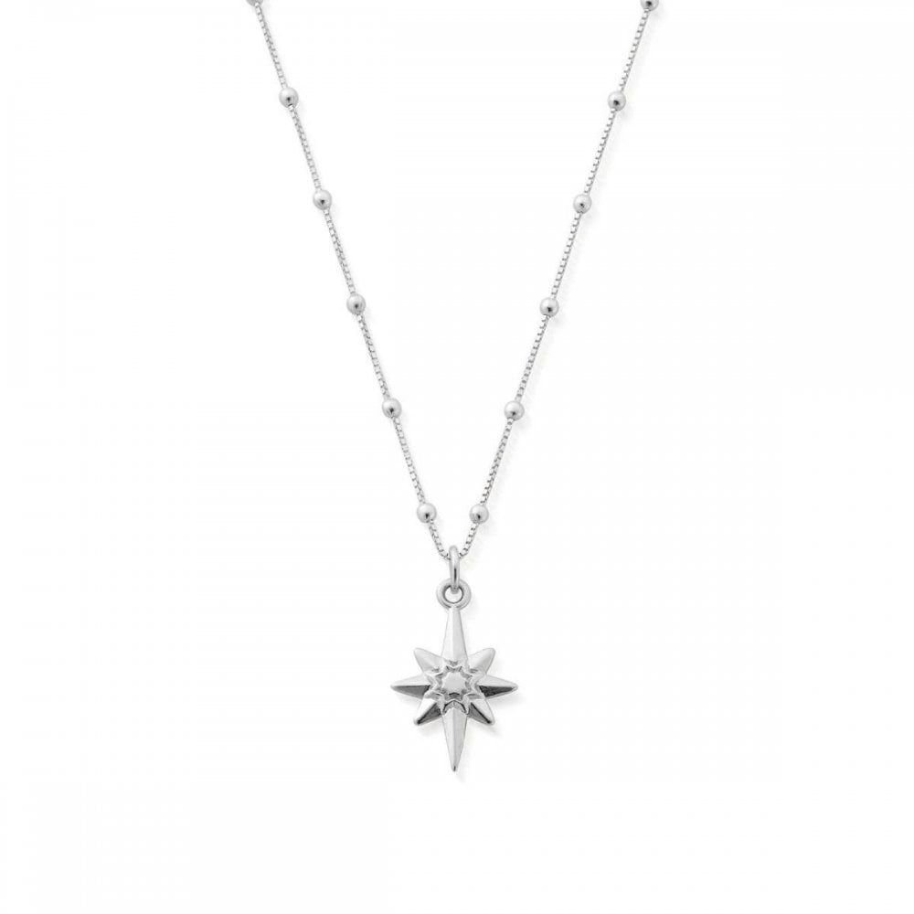 ChloBo Silver Bobble Chain Lucky Star Necklace