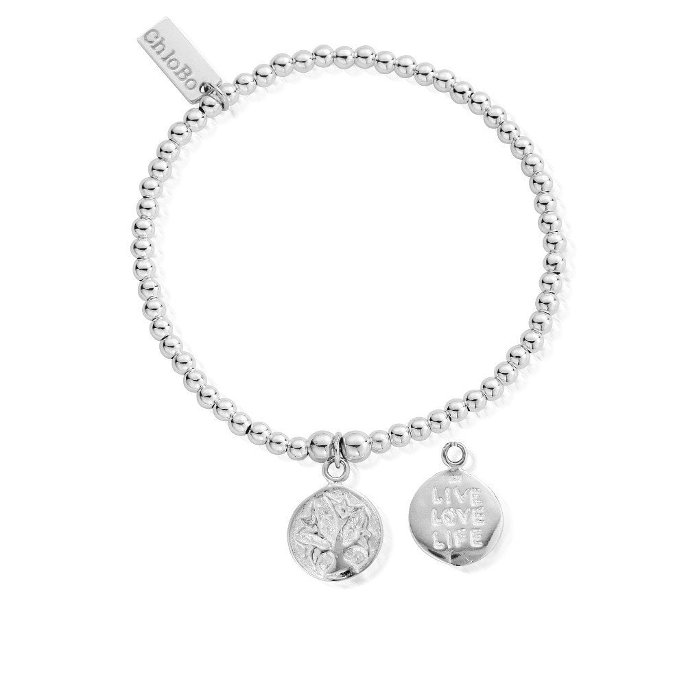 Chlobo Silver Cute Charm Live Love Life Bracelet
