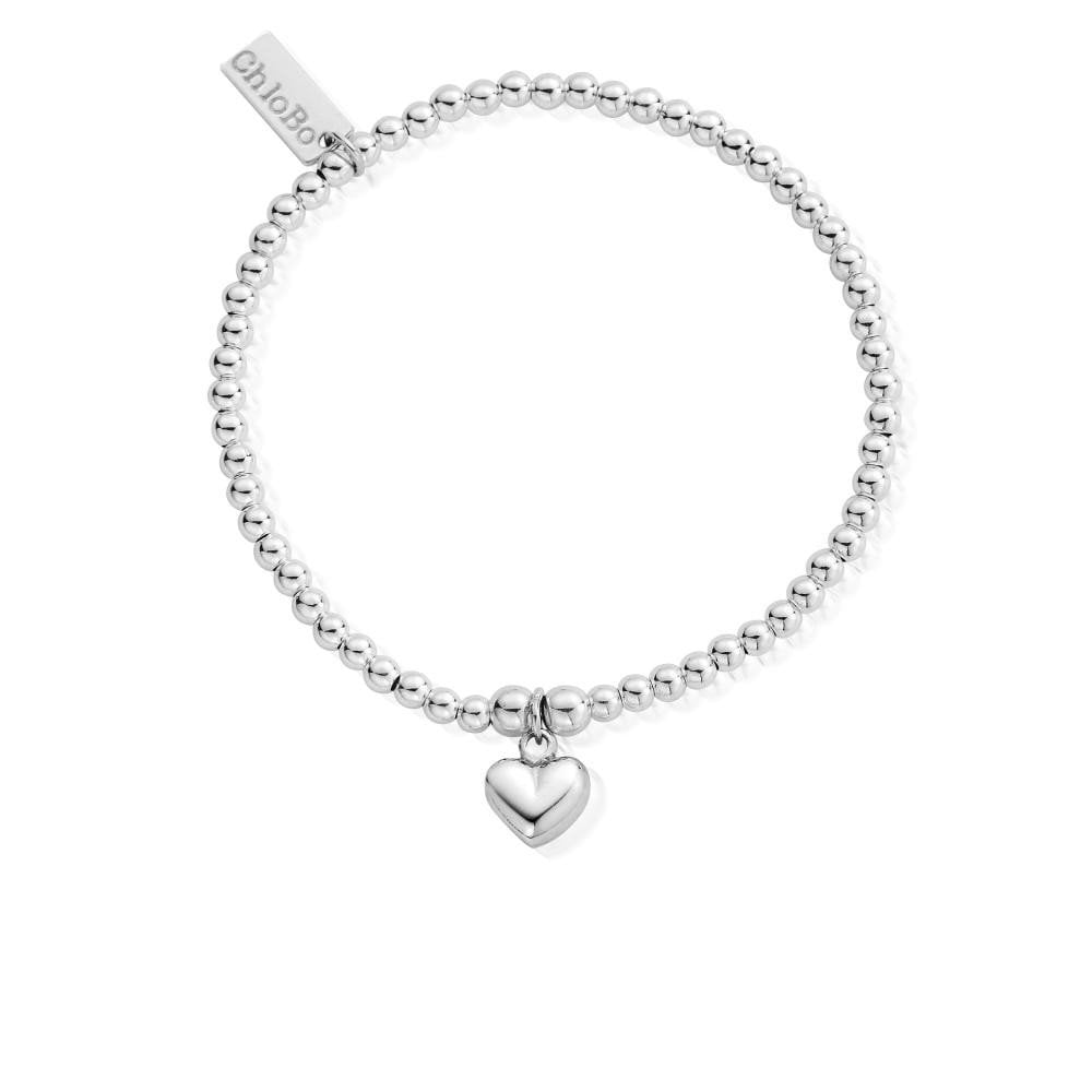 Chlobo Silver Cute Charm Puffed Heart Bracelet