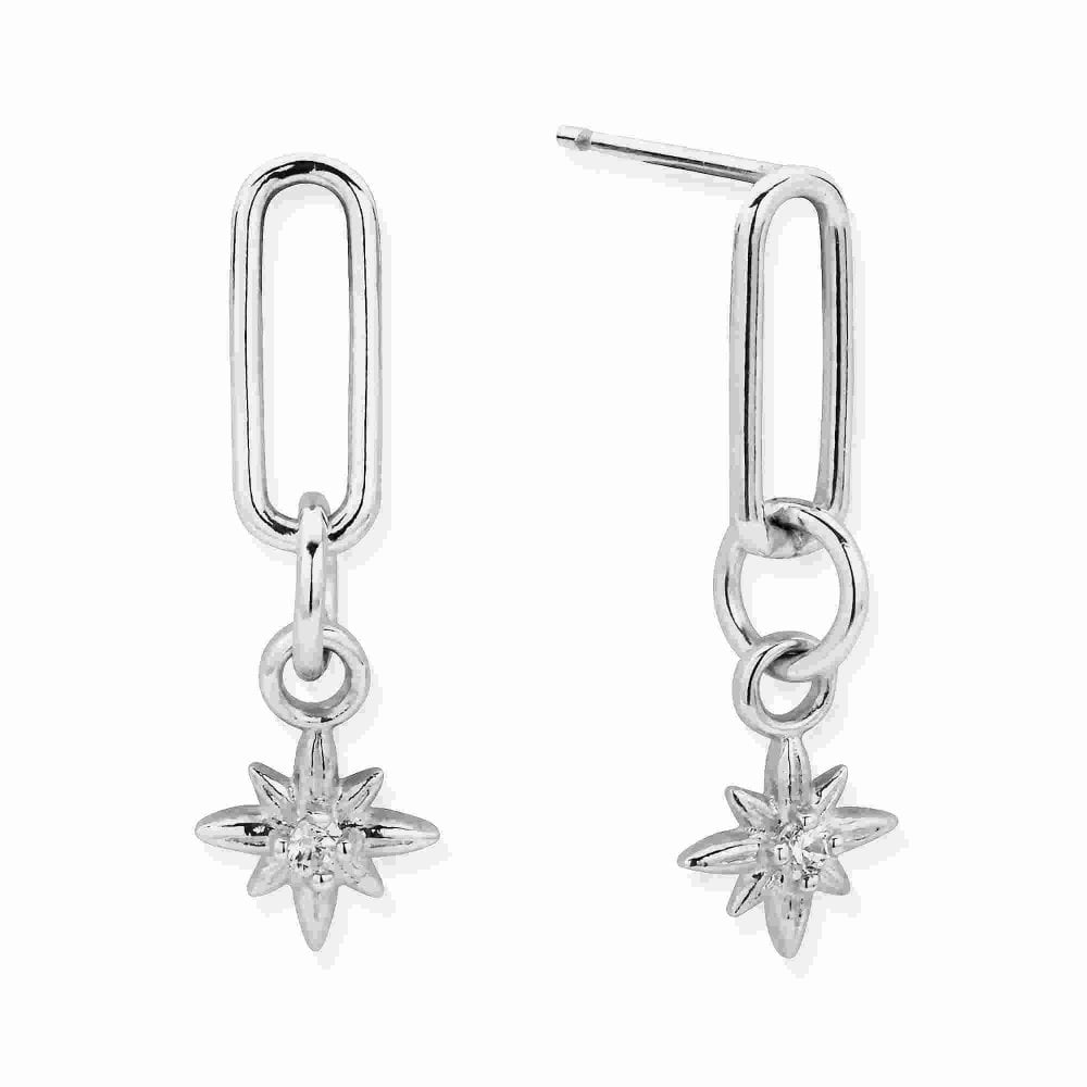 Chlobo Silver Divine Journey Link Drop Earrings