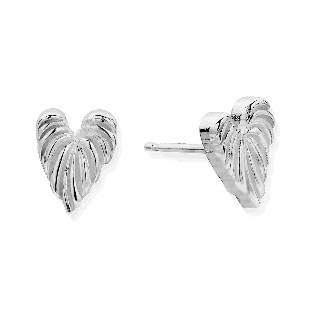 Chlobo Silver Heart Stud Earrings