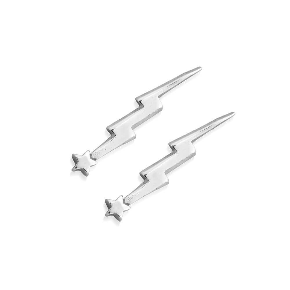 ChloBo Silver Lightning Bolt Earrings