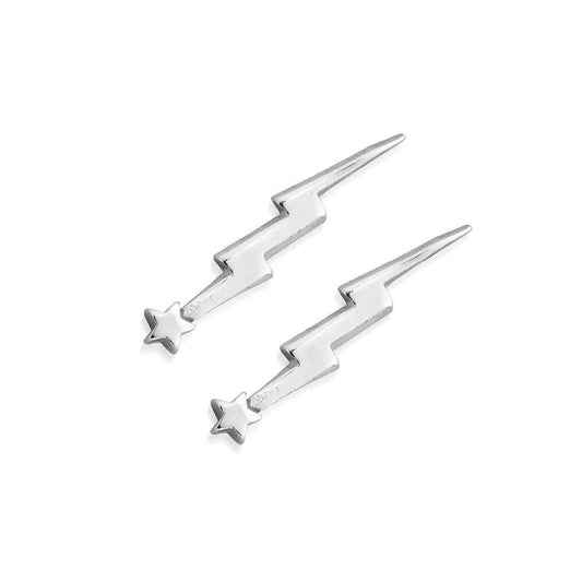 ChloBo Silver Lightning Bolt Earrings
