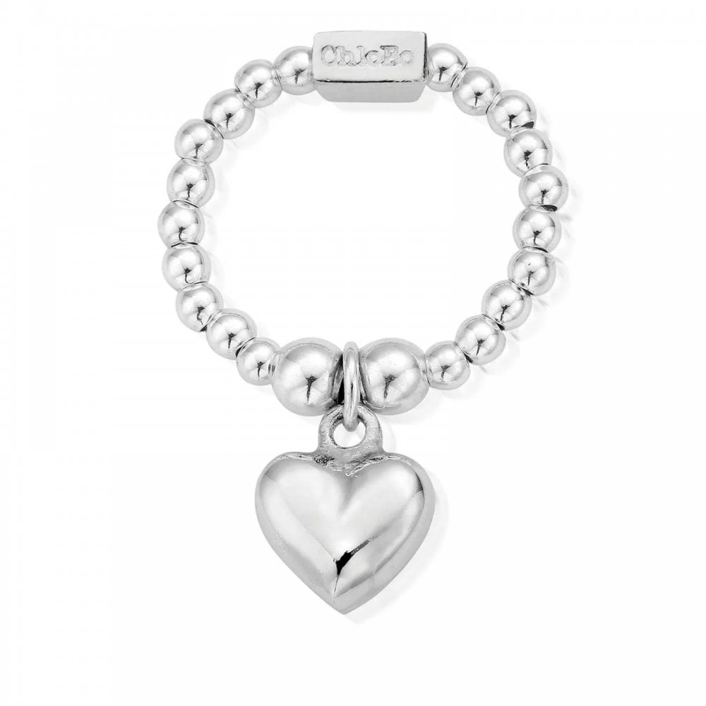 Chlobo Silver Mini Puffed Heart Ring Large