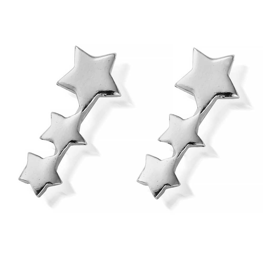 ChloBo Silver Shooting Star Stud Earrings