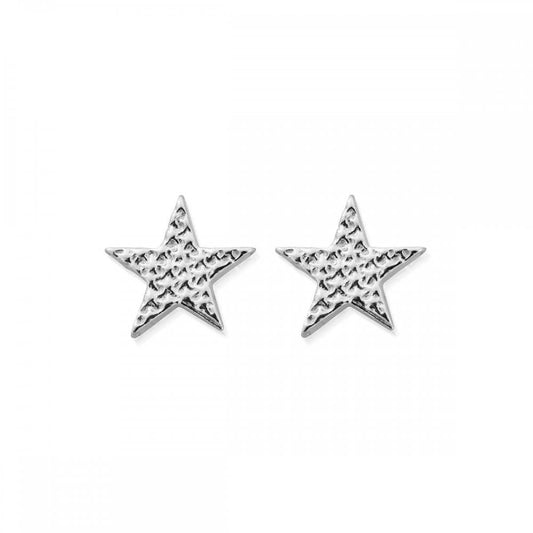 ChloBo Silver Sparkle Star Stud Earrings