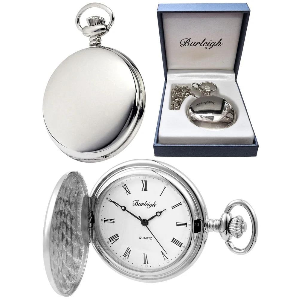 Chrome Full Hunter QuartzPocket Watch