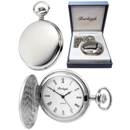 Chrome Full Hunter QuartzPocket Watch