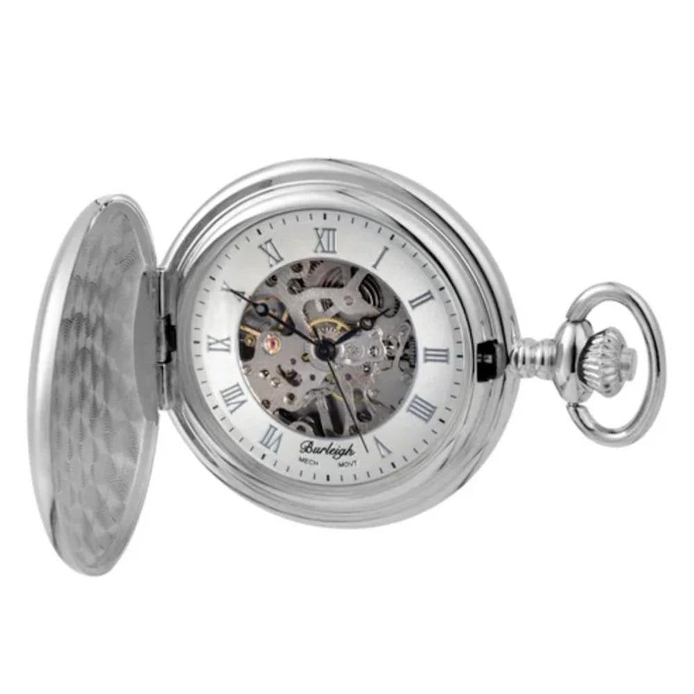 Chrome Hunter Mechanical Pocket Watch