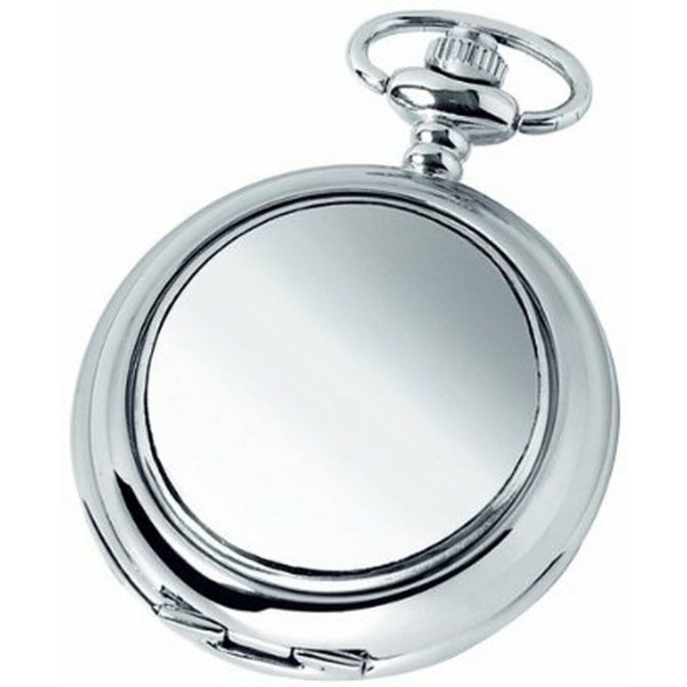 Chrome Plated Plain Hunter Pocket Watch