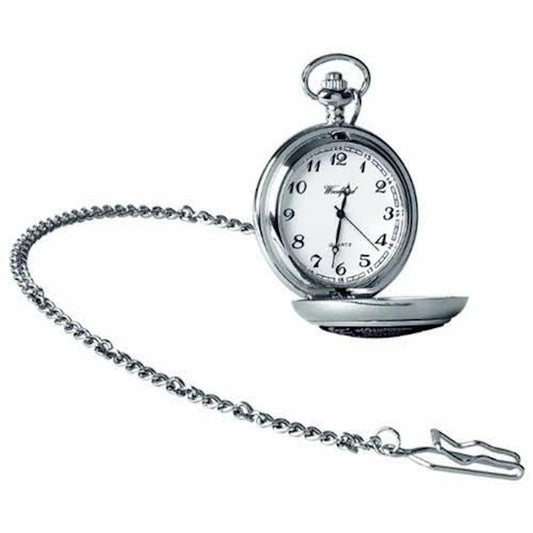Chrome Plated Plain Hunter Pocket Watch