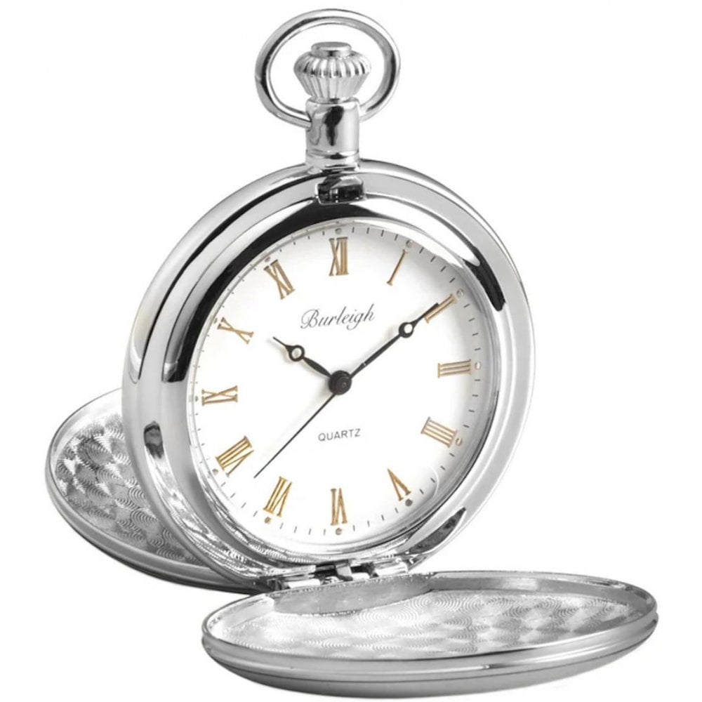 Chrome Quartz Locket Pocket Watch