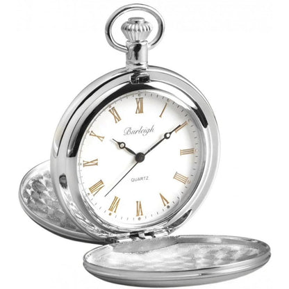 Chrome Quartz Locket Pocket Watch