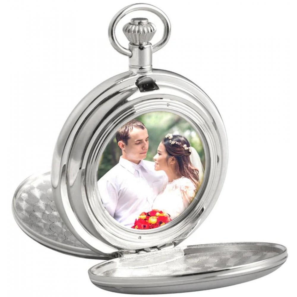 Chrome Quartz Locket Pocket Watch