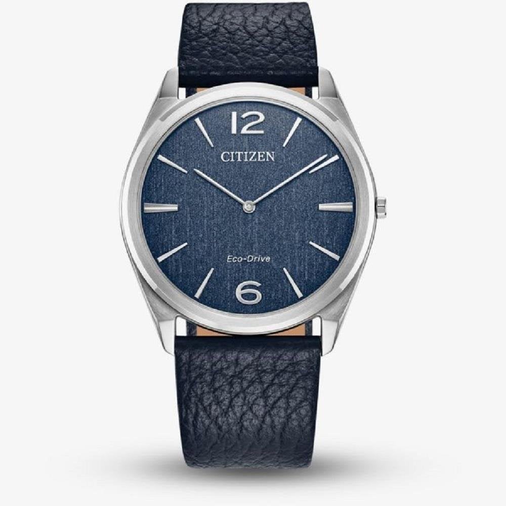 Citizen Eco-Drive 'Stiletto' Solar (38mm) Denim Blue Dial / Blue Leather Strap