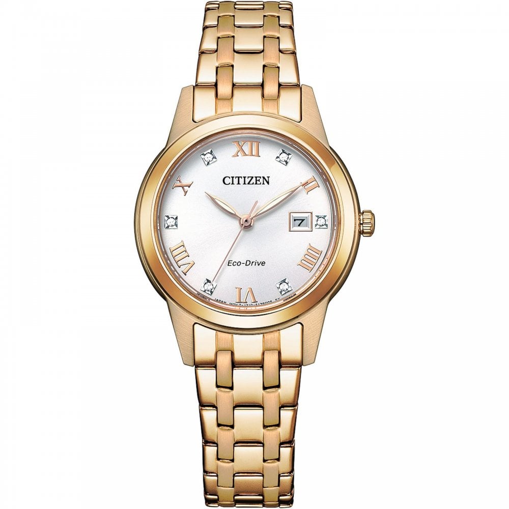 Citizen Silhouette Ladies Crystal Gold Tone Watch