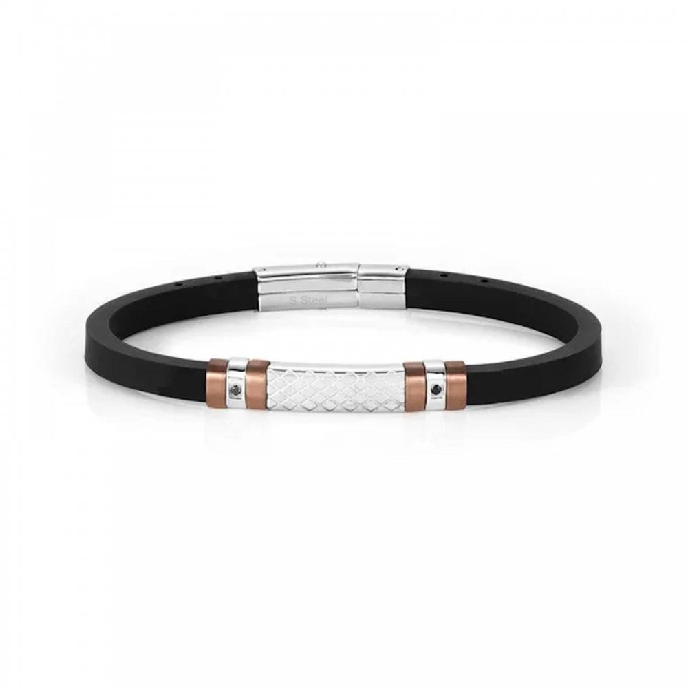 City Rubber bracelet with Cubic Zirconia