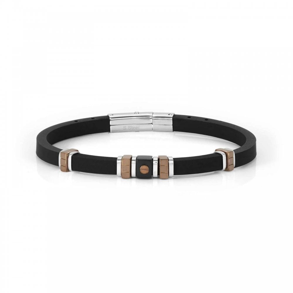 City Steel Chololate PVD Rubber Bracelet