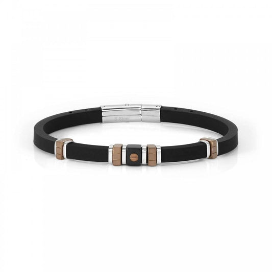 City Steel Chololate PVD Rubber Bracelet