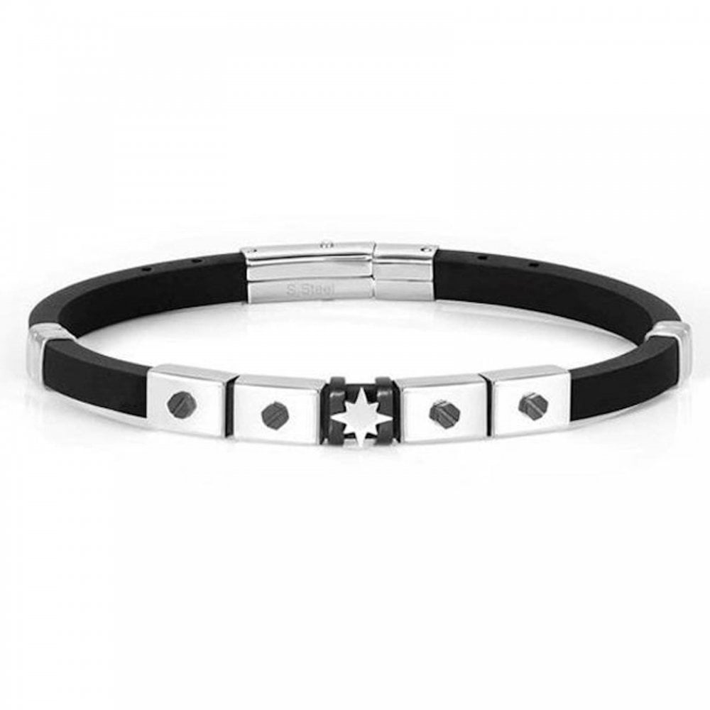 City Steel Rubber Hex Screws Wind Rose Bracelet