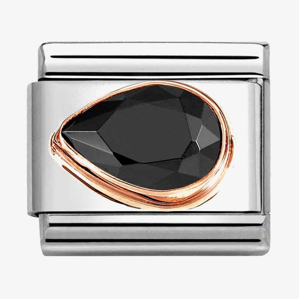 CLASSIC Black Cubic Zirconia Left Drop Charm