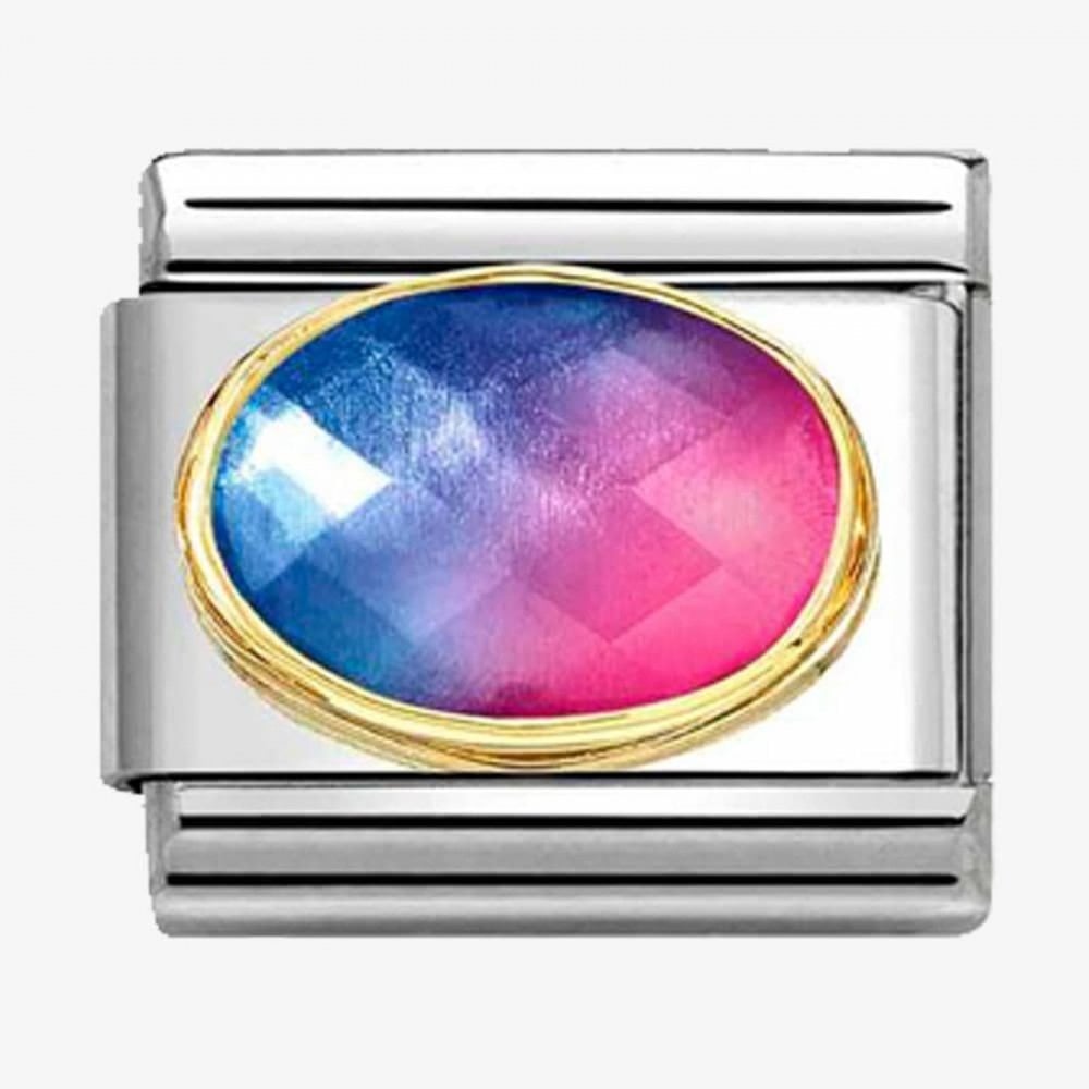 CLASSIC Blue & Fuschia Gradient Faceted Stone Charm