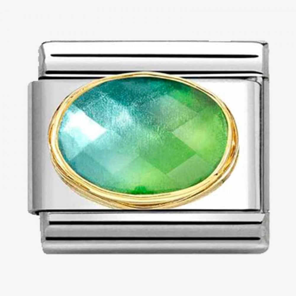 CLASSIC Blue & Green Gradient Faceted Stone Charm