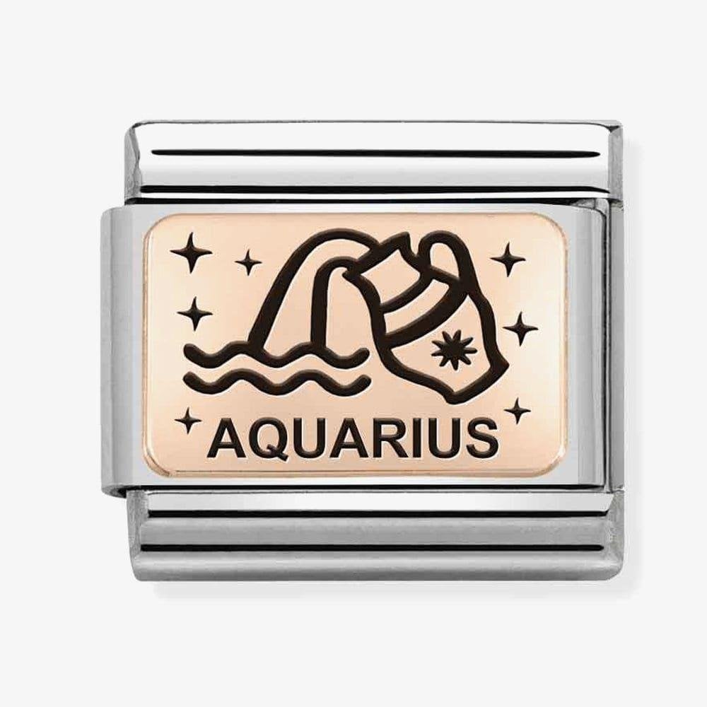 Classic Composable 9ct Rose Gold Aquarius Zodiac Charm